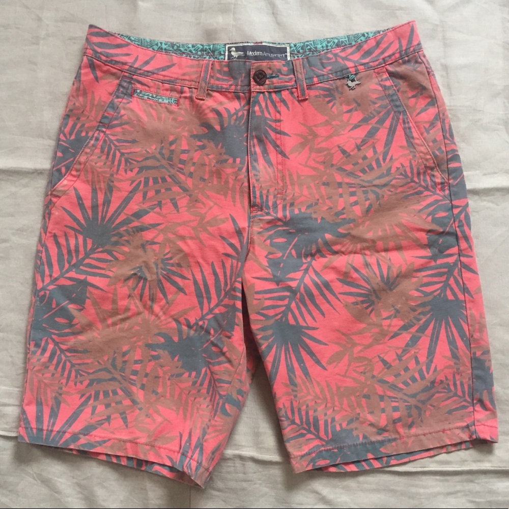 Men’s tropical print cotton shorts 34